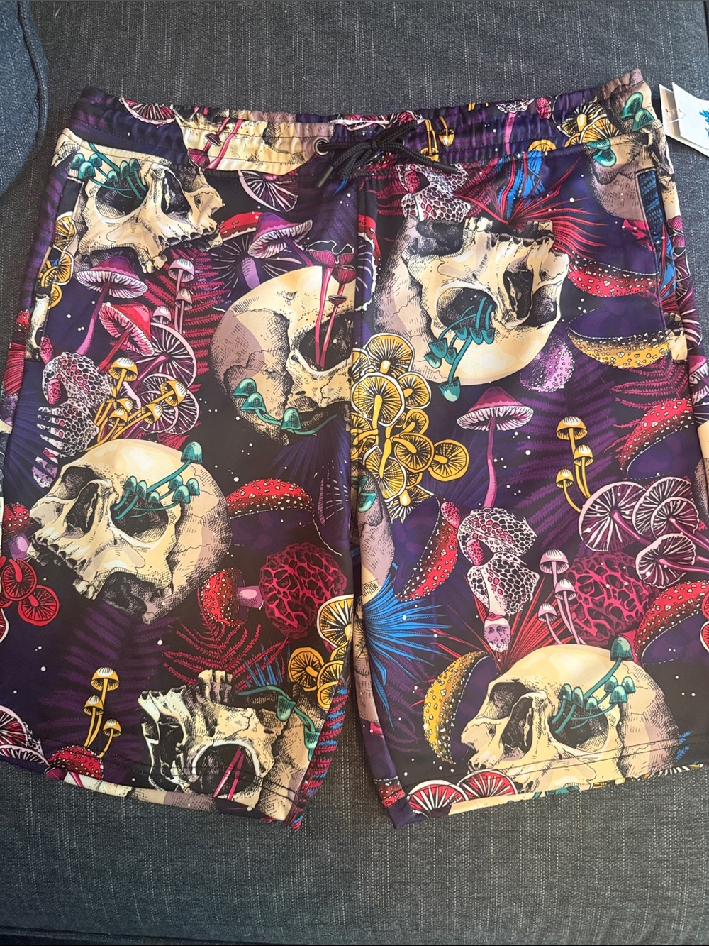 Fresh Prints of Bel-Air Men's Skull & Mushroom Print Swim Shorts